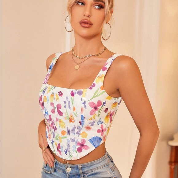 NWT Commense Floral Bustier Size M - Picture 2 of 10